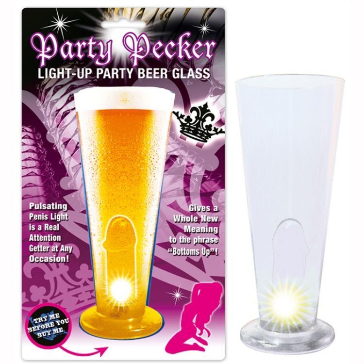 Image de PARTY PECKER LIGHT UP PARTY BEER GLASS CLAIR