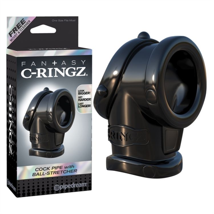 Image de C-RINGZ COCK PIPE WITH BALL-STRETCHER NOIR