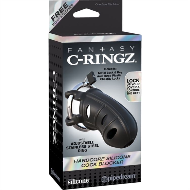 Image de C-RINGZ HARDCORE SILICONE COCK BLOCKER NOIR