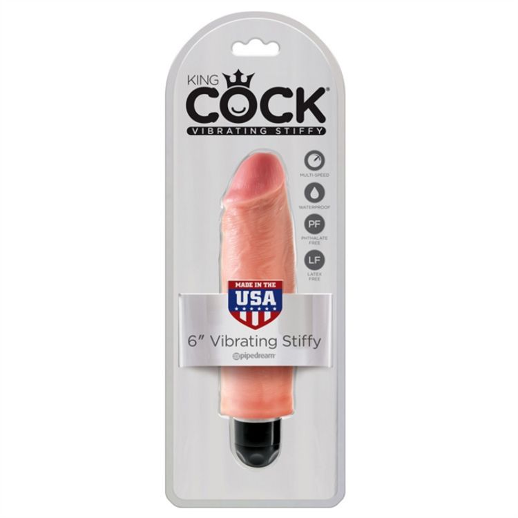 Image de King Cock 6" Vibrating Stiffy - Flesh