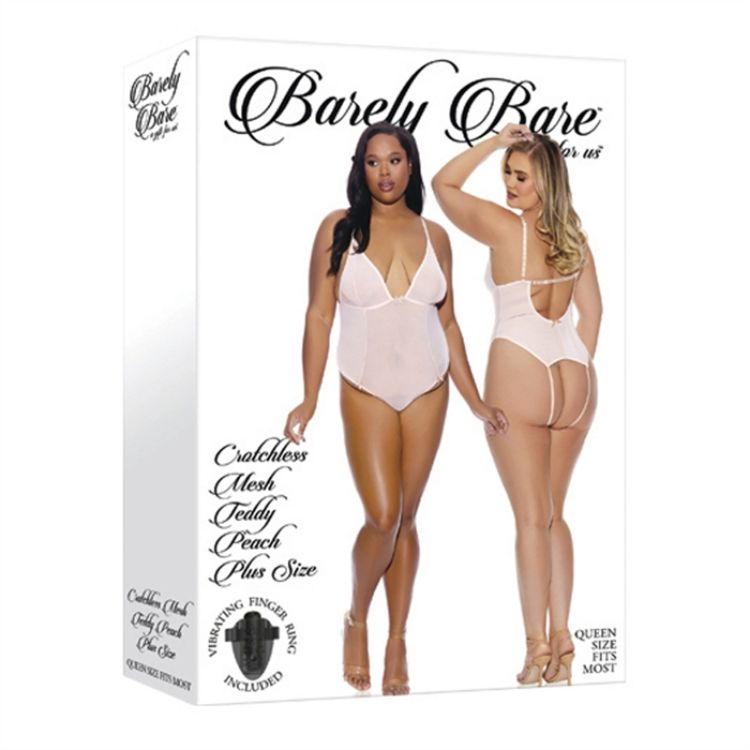 Image de CROTCHLESS MESH TEDDY PEACH - PLUS SIZE