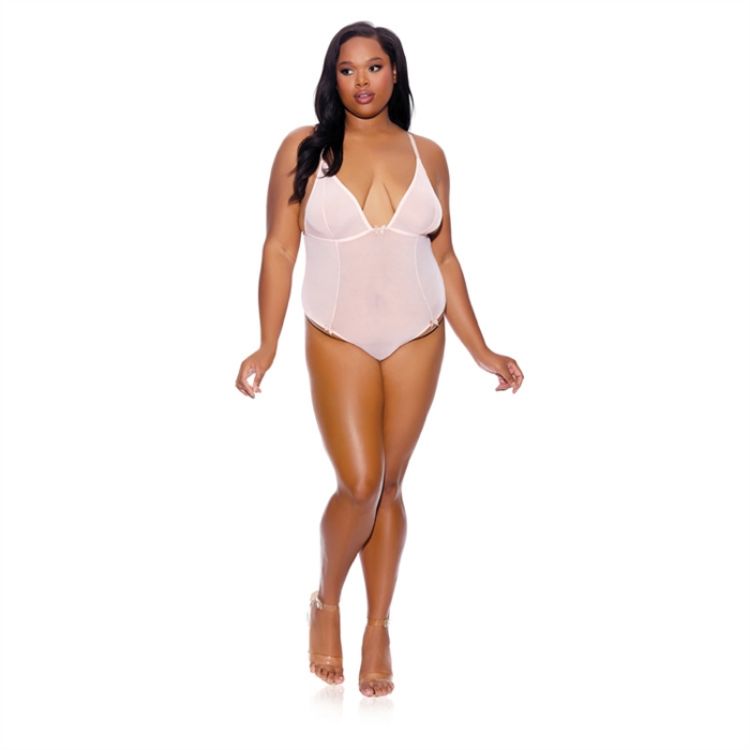 Image de CROTCHLESS MESH TEDDY PEACH - PLUS SIZE