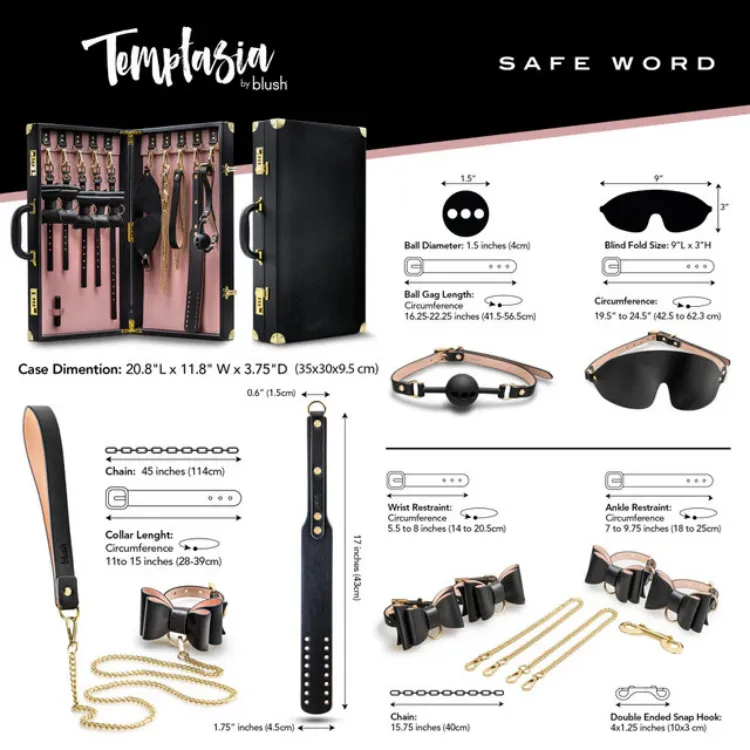 Image de Temptasia - Safe Word - Bondage Kit with Suitcase - Black
