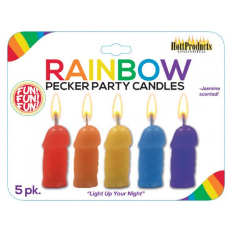 Image de Hott Products - Chandelles en pénis – Arc-en-ciel