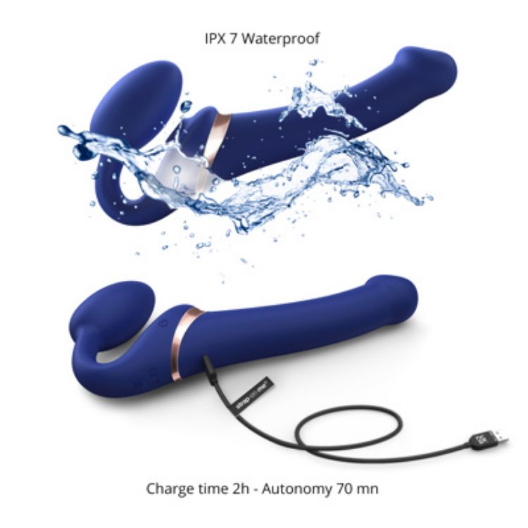 Image de Strap-On-Me - Gode ceinture pliable multi-orgasmes - Petit Bleu
