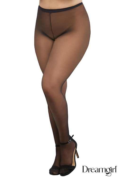 Image de Bas culotte transparent fourche ouverte
