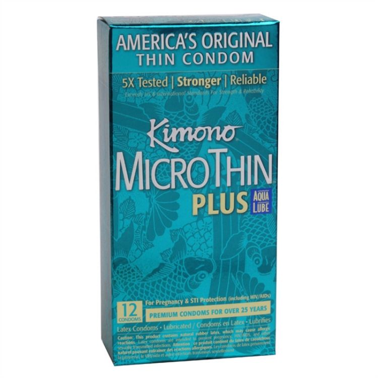 Image de KIMONO Microthin PLUS aqua lube - boite de 12 unités