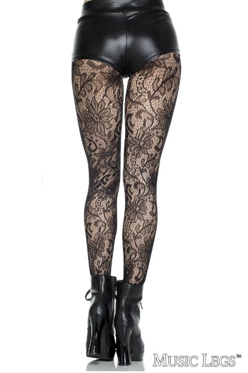 Image de Bas culotte dentelle à fleurs
